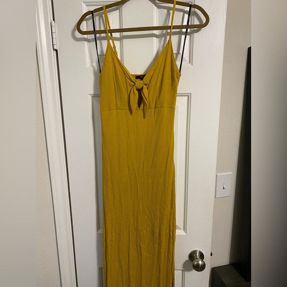 Mustard Tie Spaghetti Strapped Dress S